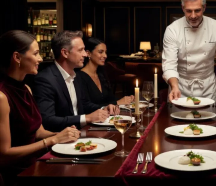 Chef's Table élmény intim, gyertyafényes asztallal és a séf kreatív fogásaival